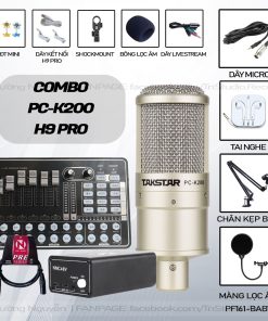 Combo Mic Livestream Thu Âm PC-K200, Soundcard H9