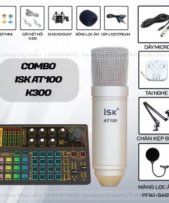 Bộ Mic Hát Livestream Soundcard K300 Pro Max Và Mic ISK AT100