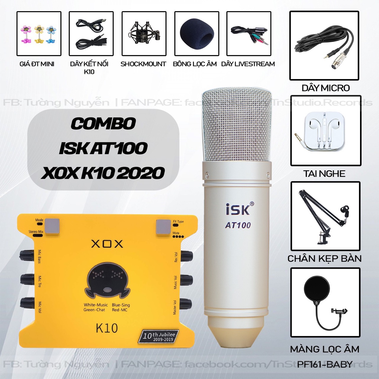 Bộ Micro ISK AT100 Và Sound Card XOX K10 (10th)