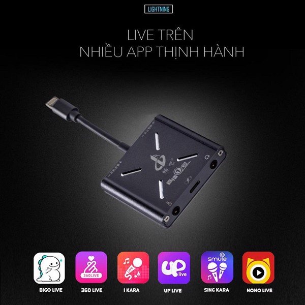 Bộ chuyển đổi Livestream đa năng vừa sạc vừa live cho điện thoại Iphone