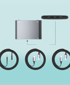 Box Livestream iPhone Stereo LT12 Xám – PK Đàm Thoại 2 Chiều Tiktok (Cổng Lightning, TypC)