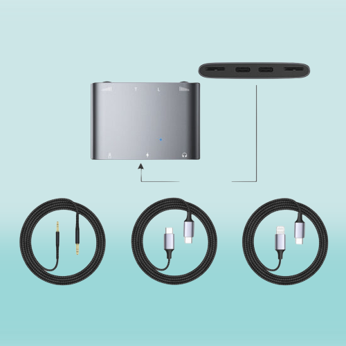 Box Livestream iPhone Stereo LT12 Xám – PK Đàm Thoại 2 Chiều Tiktok (Cổng Lightning, TypC)