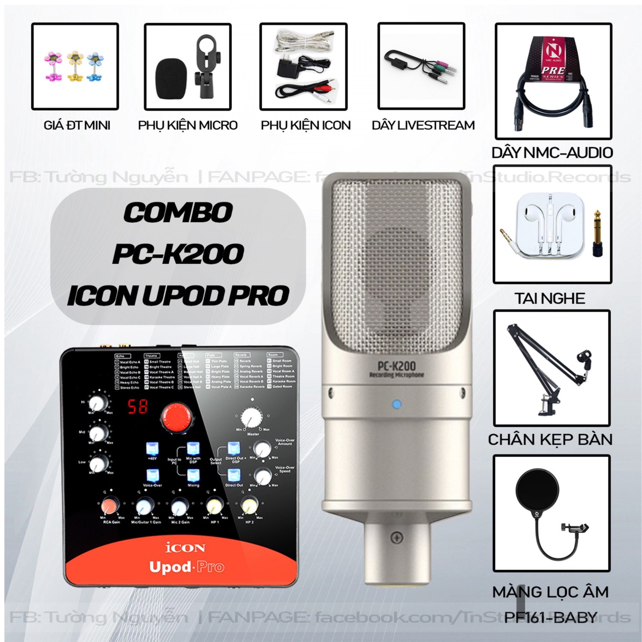 Combo Micro TAKSTAR K200 Và Sound Card ICON UPOD PRO